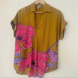 Blank London Anthropologie Stephanie Floral Blouse